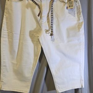 White Womens Shorts with Belt
